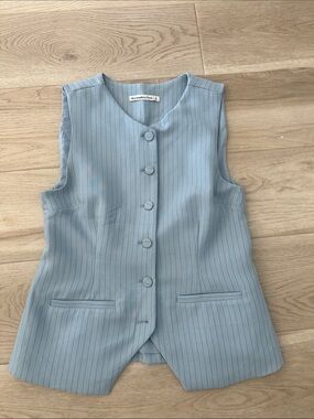 Abercrombie & Fitch Light Blue Pinstripe Vest